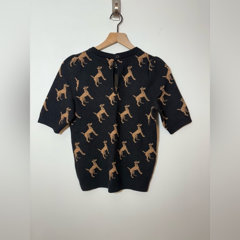 Anthropologie Maeve Harmon Jacquard Sweater Sz XS Dog Print - Picture 7 of 10